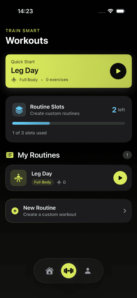 Workouts Interface